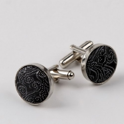 Black Paisley Silk Pre-tied Bowtie, Cufflinks,Handkerchiefs Present Box Set Black cheap Pointe BT2050 One Size Black