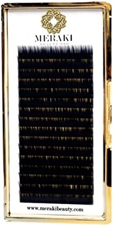 Meraki Beauty Volume Eyelash Extension Tray- .07 Thickness, Mix Tray,Salon Use, Natural Soft Light Handmade Fake Eyelashes (D Curl MIX)