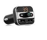 FM Transmitter Bluetooth Car Kit Music Player, SOONHUA Dual USB Car Charger Micro SD/TF Card USB Flash Drive Read Support Hands Free Call for iPhone Android Smartphone Tablet MP3 Player