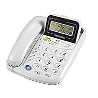 Ffrzd Home Wired Telephone, Landline, No Battery, Stylish Sitting Office Fixed Telephone, Wall-Mounted Answering Machine (Color : White)
