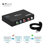 PORTTA Component RGB YPbPr to HDMI Video Audio Converter Adapter for DVD PSP Xbox 360 PS2 Nintendo NGC to New HDTV Monitor or Projector with HDMI Cable 2M