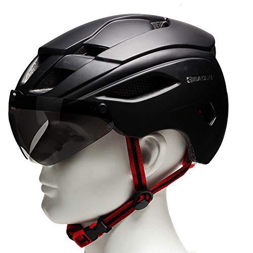 Men's and Women's Bike Helmets，MTB,Bicycle, Cycling Helmets cpsc Certified, Movable Lens can be resized (All Black) - Thumbnail 2