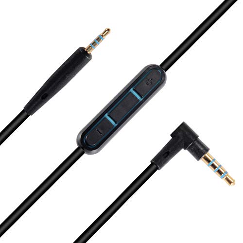 Replacement Audio Cable Cord Line Compatible with for Bose QC25 QuietComfort 25 Headphone Inline Mic Remote Volume Control for iOS Android System (Black)