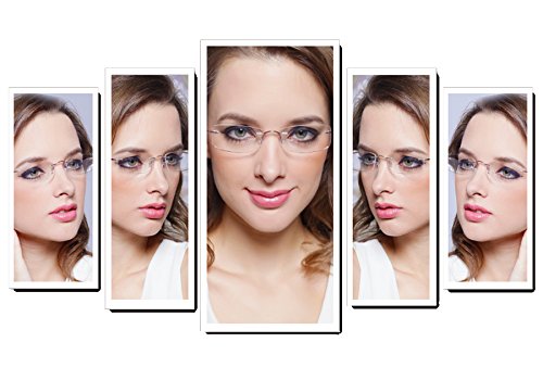 Agstum Mens Womens Titanium Alloy Flexible Rimless Frame Prescription Eyeglasses 51mm (Pink, 51mm)