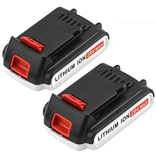 2 Pack LBXR20 Replace for Black & Decker 20 Volt Battery 2000mAh Max LBXR20 LB20 LBX20 LST220 LBXR2020-OPE LBXR20B-2 LB2X4020 Cordless Tool Batteries