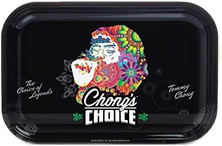 Chong’s Choice Tommy Chong Medium Metal Rolling Tray, Psychedelic Smoking Chong Design - 10.75" x 6.25"