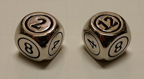 2x Command Zone Metal Dice, 2x Silver Color / for Commander EDH Tiny Leaders Magic: The Gathering MTG Die