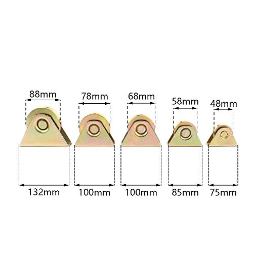 60mm Diameter Gold V Groove Wheel for Sliding Rolling Slide Chain Gear Rack Gate Track, Rigid Caster for Gate Frame,for Industrial Machines 2-2/5" - Thumbnail 6