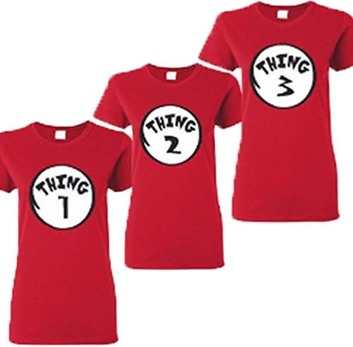 Thing 1,2,3,4,5,6,7,8,9.10 Fashion woman's t-shirt RED (Medium, Thing 1)