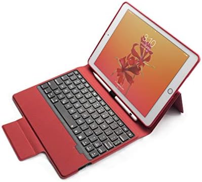 INorton 11 inch iPad Wireless Keyboard Bluetooth Keyboard Case with 7 Color Backlit,Folio Stand Smart Keyboard and Cover,PU Leather Detachable Protective Cover