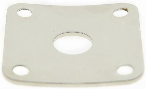 KAISH Nickel Metal Curved Bottom Jack Plate Curved Base Square Jackplate for Les Paul LP Guitars, Curved Base/Bottom - Image 3
