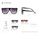 VIVIENFANG Women Classic Flat Top Aviator Polarized Sunglasses Designer Ombre Boyfriend Shades P1835A Black