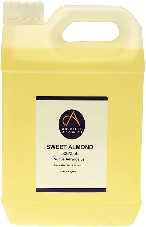 Absolute Aromas Sweet Almond Oil 2.5L, Pure, Natural, Cruelty-Free. Vegan, No GMO