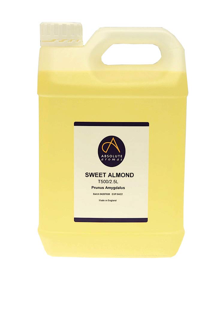 Absolute Aromas Sweet Almond Oil 2.5L - Pure, Natural, Cruelty-Free. Vegan, No GMO - Massage Base Oil and Moisturiser for Hair, Skin, Face and Nails