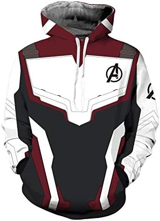 Genzn Unisex Superhero Cosplay Hoodie 3D Printed Hoodies Costume Zip Up Sweatshirt