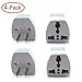 EU AU UK to USA Japan Canada Converter Travel Power Plug Adapter,4-Pack, (USA-2-Pin)