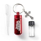 Travel Catholic Holy Water Bottle, Red Keychain