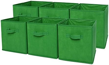 Storage Cube Basket Fabric Drawers are the perfect gift for your storage organizer, racks, closets, etc. Great way to organize your home (Green)