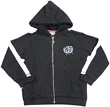 Wild Mango - Big Boys Varsity Zip Up Hoodie Jacket, Black 32051-8