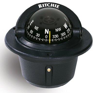 Ritchie F-50 Outdoor Mounting Hole Explorer Marine Compass Flush Mount Black