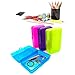 Emraw assorted colors Multipurpose school pencil box - Glitter Bright Color Box Pencil Case With Snap Close long lasting pencils school case math pencil box Pencil Case assorted colors (4-Pack)