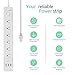 ZOOMACH Surge Protector Power Strip With USB 6-Outlet 2200 Joule 1875W /15A White UL Certified