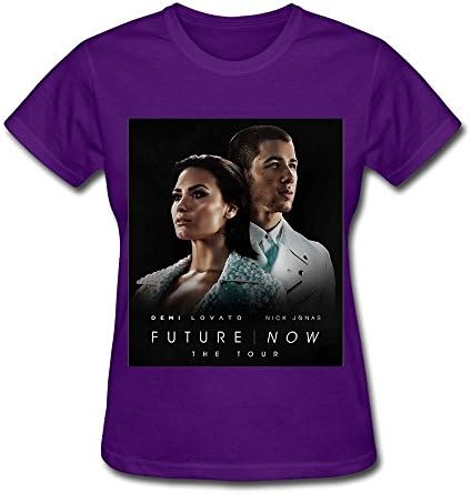HANJ The Tour Demi Lovato &amp; Nick Jonas T Shirt For Women Purple L