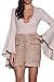 PROGRACE Winter Beige High Waist Faux Suede Bodycon Mini Skirt for Women S