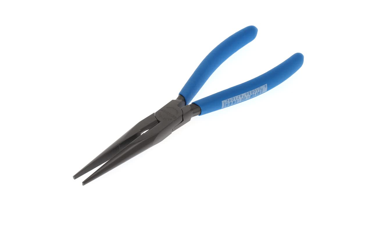 GEDORE Telephone Pliers, Long Nose, Toothed, Straight, Induction-Hardened, Non-Slip Handles, Length 200 mm, 8132-200 TL