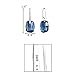 EleQueen 925 Sterling Silver CZ Rectangle Hook Drop Earrings Denim Blue Made with Austrian Crystal for Women Girl, Valentine's Day/Mother's Day/Christmas Jewelry Gift for Girlfriend/Mom