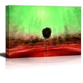 Canvas Wall Art - Abstract Polar Lights - Modern Home Art Stretched and Framed Ready to Hang - 12x18 inches