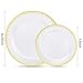 WDF Gold Plastic Plates-Disposable Gold Rim Wedding Party Plates, Premium Heavy Duty 30-10.25