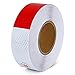 2 In x 160 Feet Waterproof Reflective Tape Conspicuity Caution Tape for Tailers, Car, Truck, Red and White