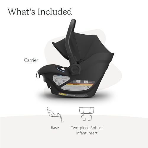UPPAbaby Travel System - Vista V3 Stroller + Aria Lightweight Car Seat Combo -Bassinet, Toddler Seat, Rain + Bug Shield, Car Seat, Base with Load Leg + Infant Insert Included – Jake (Charcoal)