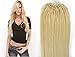 22''High Quality Loops Micro Ring Beads Tipped Remy Human Hair Extensions​100S #60 Platinum Blonde