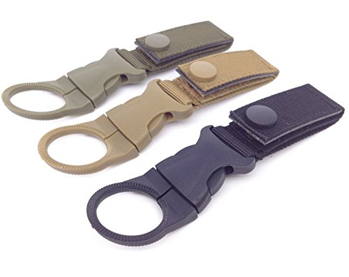 Outdoor Portable Water Quickdraw Carabiner Tactical Backpack Webbing Water Bottle Buckle Hook Travel Tool Clip, Set of 3