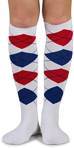 Elite Quality Colorful Soft Cotton Lady's Fashion Argyle Knee High Socks