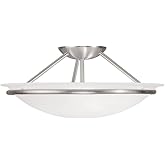 Livex Lighting 4824-91 Newburgh 3-Light Ceiling Mount, Brushed Nickel
