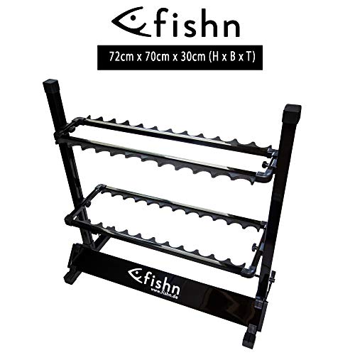 FISHN® Rutenständer für 24 Angelruten aus hochwertigem Aluminium, Rutenhalter, Angelrutenhalter - 72 x 70 x 30 cm – Bild 5
