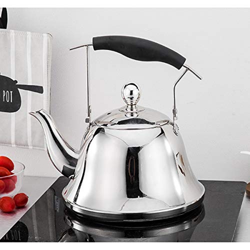 Whistling Tea Kettle Stainless Steel Stovetop Teakettle Sturdy Teapot for Tea Coffee Fast Boiling with Infuser Color silver Mirror Finish 2 Liter / 2.1 Quart (Silver) - Thumbnail 7
