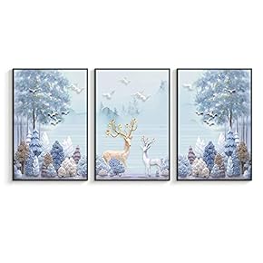 Framed for Living Room Bedroom for x3 Panels