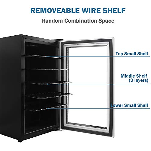 Northair 24 Bottle Wine Beer Cooler Compressor Refrigeration, Under Counter Wine Cellar with LCD Temperature Control, Double-layered Glass Door, Quiet Operation - perfect for home/business/dorm room - Thumbnail 2