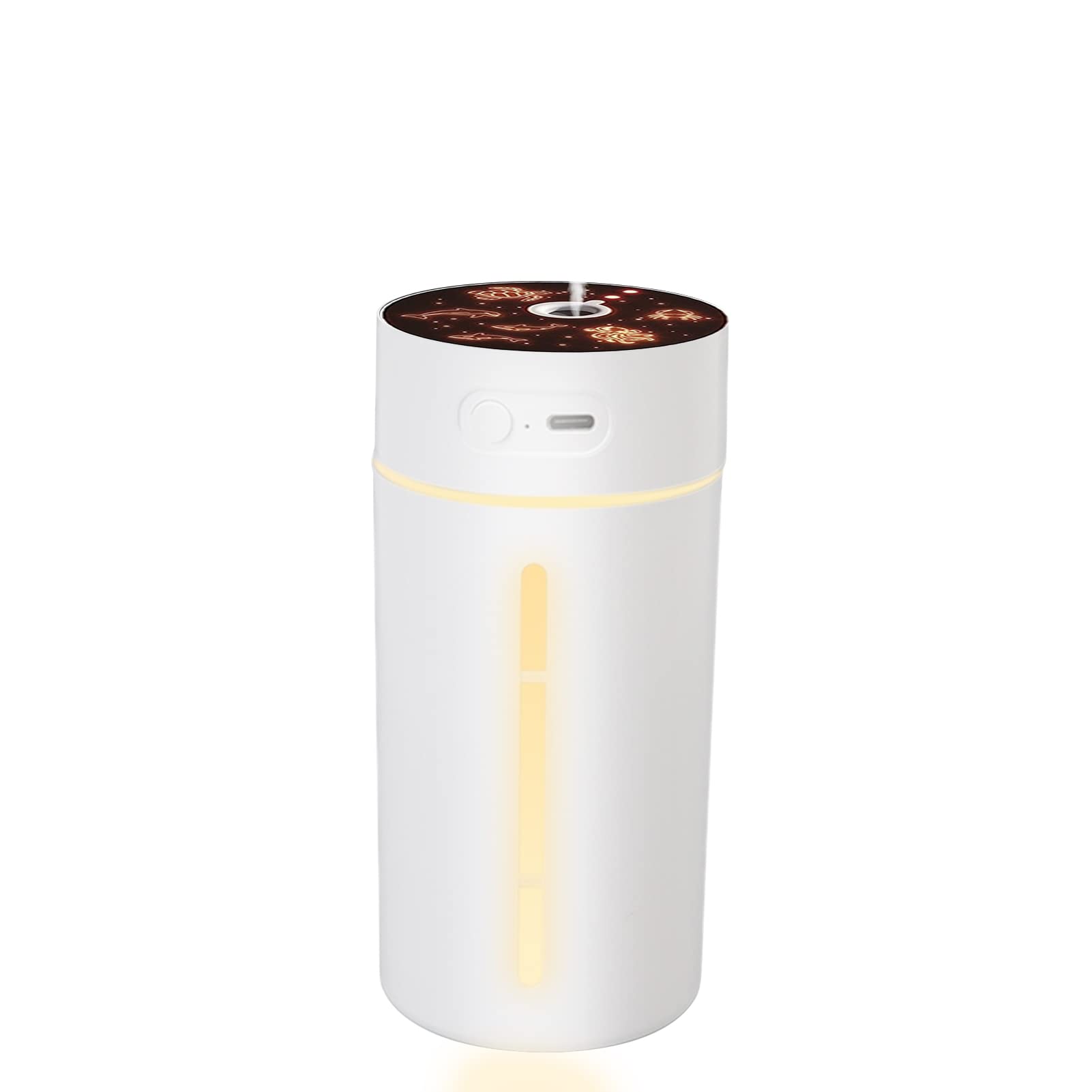 Goshyda Colorful Mini Humidifier, 250Ml USB Desktop Cool Mist Humidifier with Colorful Projector Light, Super Quiet, Visible Water Level, for Bedroom Office Car