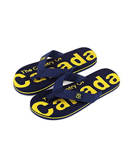 Robin Ruth - Navy & Yellow Country Of Canada Press Men Flip Flop