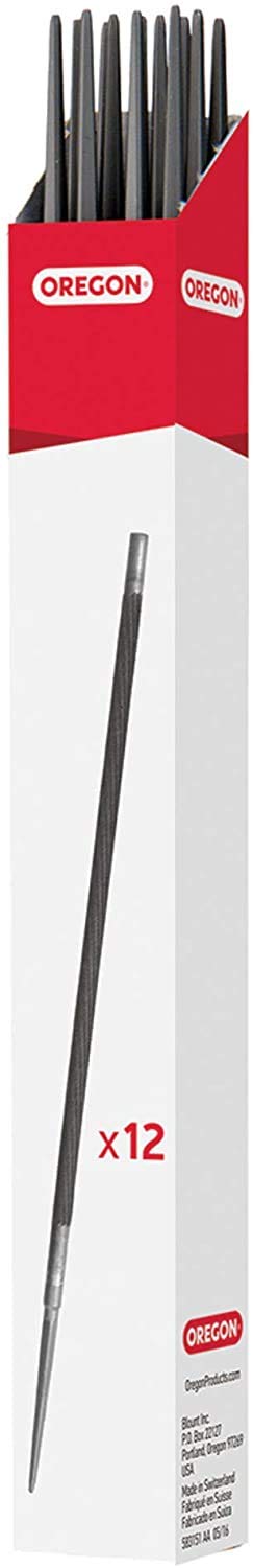 Oregon Round Chainsaw Files, 12 x 4.0mm (5/32"), Chain Sharpening Tools, Manual Chainsaw Sharpener, Double Cut Blade Files, Premium Quality Sharpener File Pack (Red)