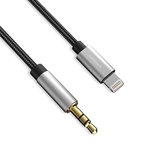 Kadoola Lightning Aux Cord, Lightning Aux Adapter with 3.5mm Male Car Stereo Audio Aux for Apple iPhone 5/5S/6/6S/7/8/X