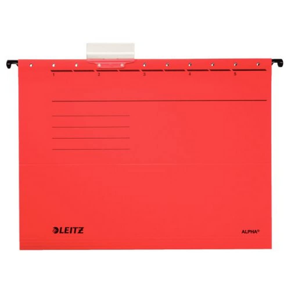 Esselte Leitz Alpha 19853025 Suspension File Coloured Chipboard Pack of 5 Red