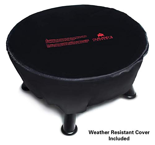 Outland Living Firebowl, Smokeless Fire Pit, Round Outdoor Portable Propane Gas Fire Pit with UV and Weather Resistant Durable Cover, 24-Inch Diameter 58,000 BTU 883 Mega Black Perfect for Outside Use