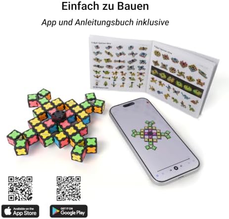 Magnet Fidget Spinner Glow – 16 Bausteine, 3-in-1: verwandelbarer Fidget-Spinner, Infinity-Würfel, 2x2 Puzzlewürfel, Leuchtend, Anti-Stress, STEM-Magnetspielzeug