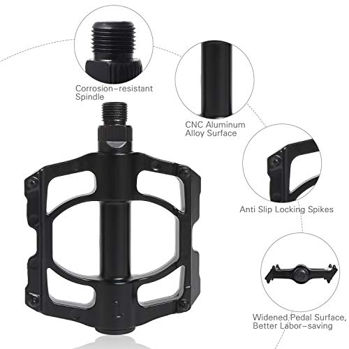 YifKoKo Pedali bici,realizzati in metallo con cuscinetti a sfera sigillati antiscivolo industriali, pedali bici pedane intercambiabili antipolvere e impermeabili per bici elettriche, mountain bike